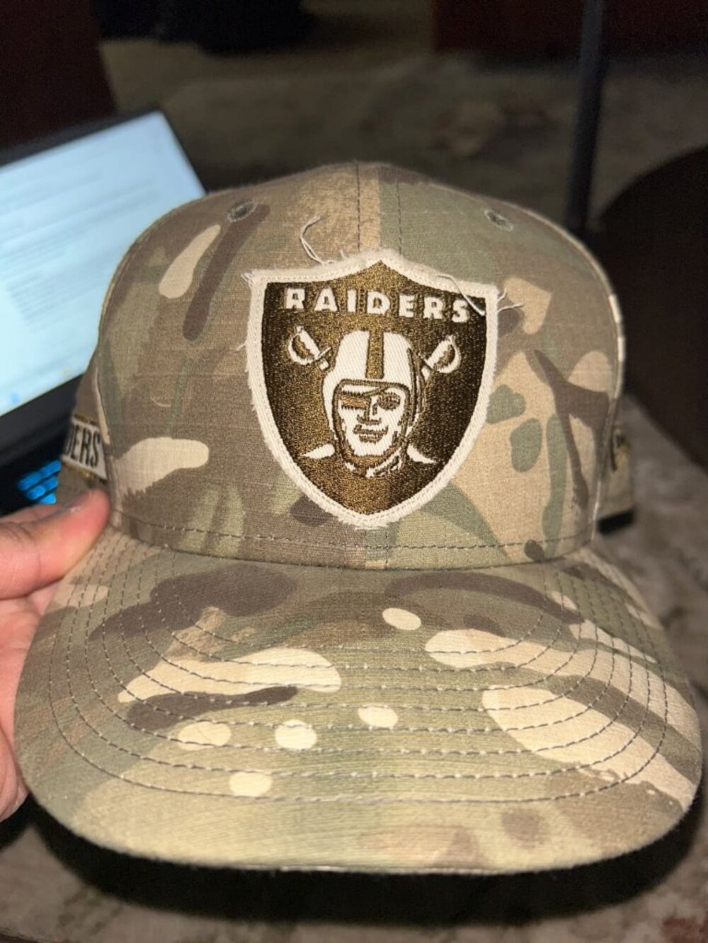 New Era Las Vegas Raiders 9FIFTY Snapback (Camo Shield Patch) MultiCam Camo / G…